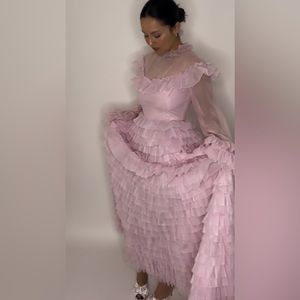 RARE Custom 60’s Barbie Pink Ruffle Gown